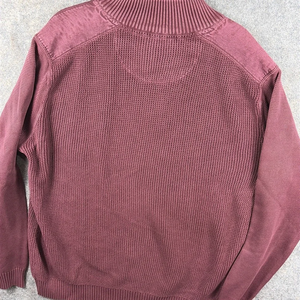 Tommy Bahama Men's Island Tide Half Zip Sweater, Maroon,  Size XL